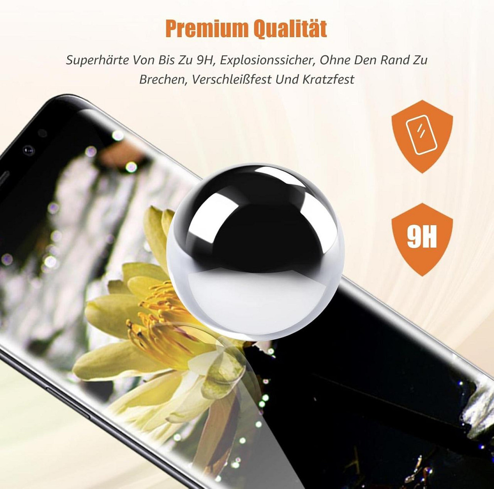 Захисне скло Samsung Galaxy S8 Plus прозоре 3D повне покриття комплект 2 шт 9H 0.33 мм захисне покриття скло повноекранне Київ - фото 2