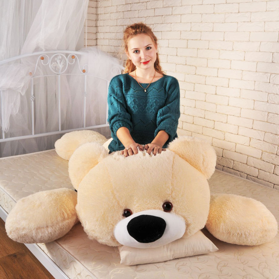 Большая мягкая игрушка медведь Алина Умка 180 см персиковый Киев - изображение 2