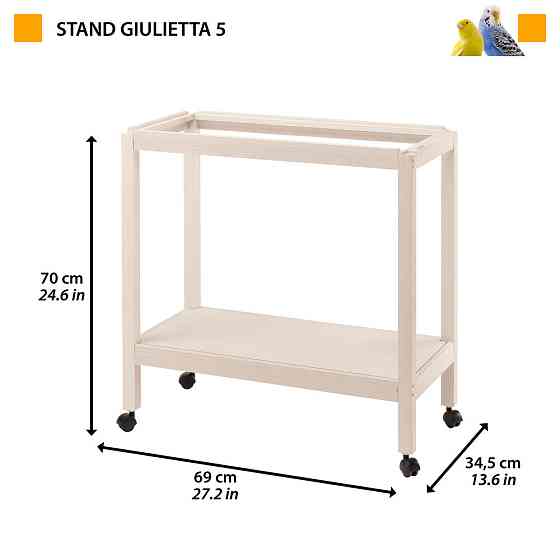 Деревянная подставка с колесами под клетки для птиц Ferplast Stand Giulietta (Ферпласт Стенд Джульетта) 69 x 34,5 x h 70 cm - 5 Запорожье