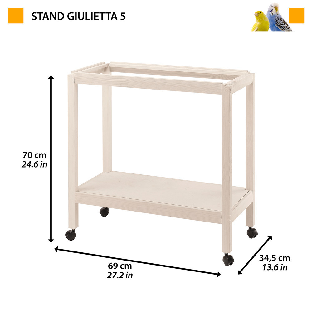 Деревянная подставка с колесами под клетки для птиц Ferplast Stand Giulietta (Ферпласт Стенд Джульетта) 69 x 34,5 x h 70 cm - 5 Запорожье - изображение 2