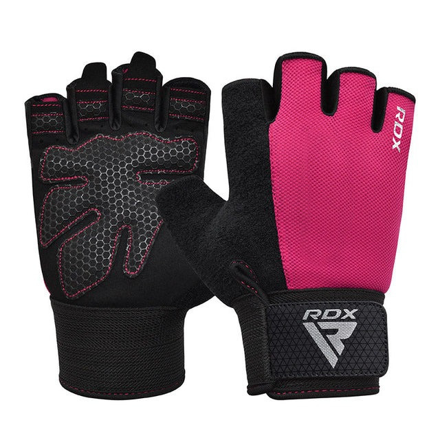 Рукавички для фітнесу RDX W1 Half Pink Plus S Каменское - изображение 1