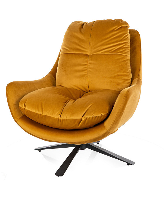 Крісло VIVIEN VELVET чорний мат каркас/карі BL.68 Київ - фото 3