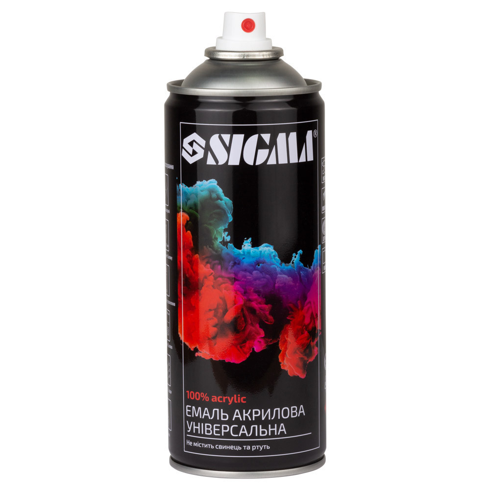 Емаль аерозольна акрилова 400 мл RAL 9011 чорний мат SIGMA (2736641) Київ - фото 2