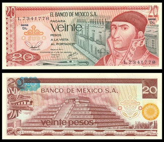 Мексика / Mexico 20 Pesos 1977 Pick 64d UNC Полтава - фото 1
