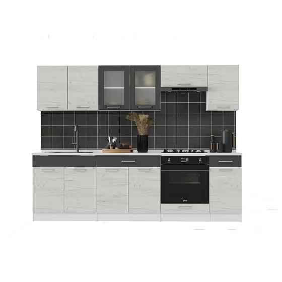 Кухня модульная Эверест Эко набор №5 крафт белый/графит 2.6 м столешница Скай (DTM-071064) Львов