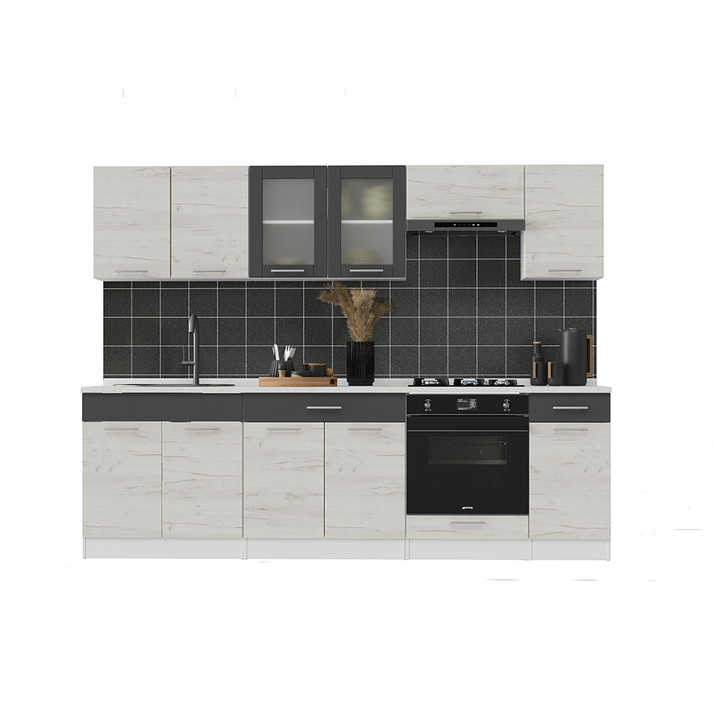 Кухня модульная Эверест Эко набор №5 крафт белый/графит 2.6 м столешница Скай (DTM-071064) Львов - изображение 2