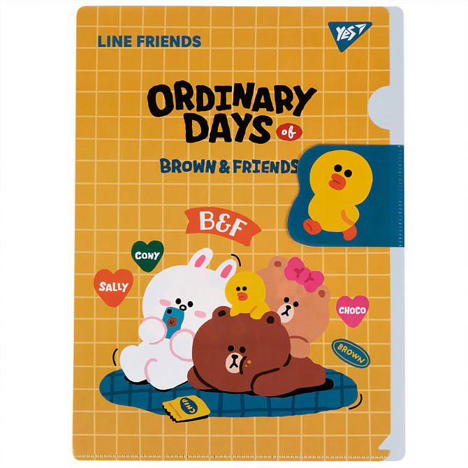Папка-кутик А4 "Yes" Line Friends з клапаном, 492106, шт Київ - фото 1