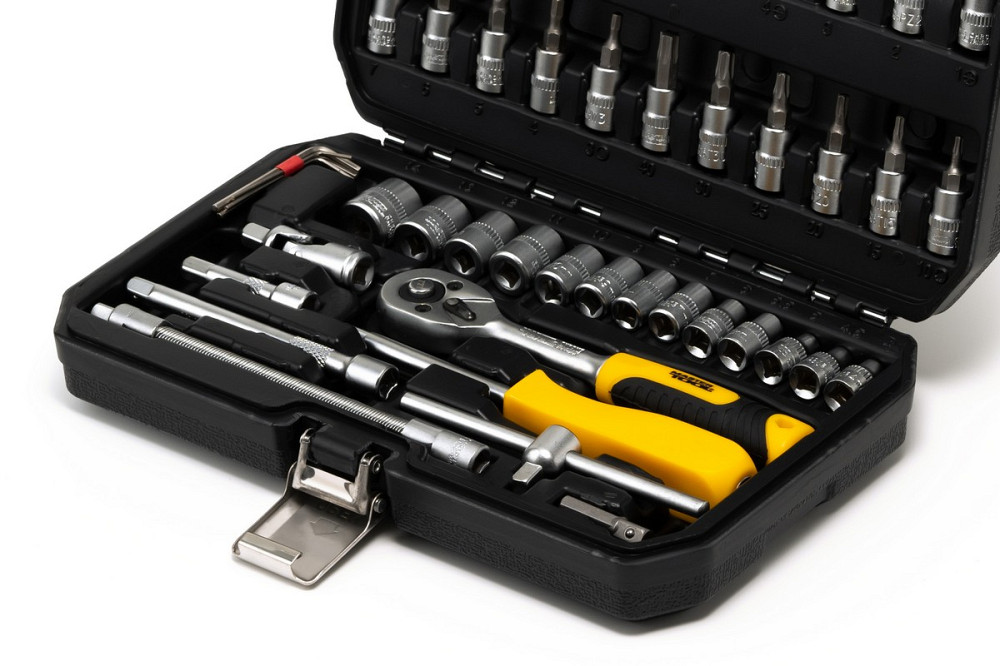 MASTERTOOL Набір інструментів MASTERTOOL ¼" 46 шт 4-14 мм CrV кейс з металевими замками 78-2047 Киев - изображение 3