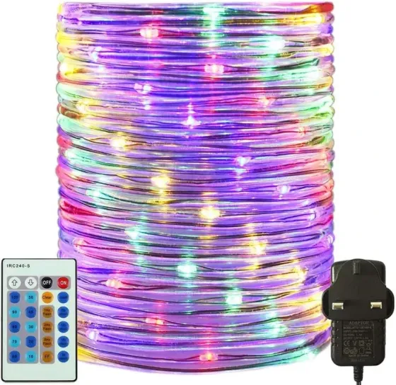 Вулична гірлянда RcStarry 30 м, 300 LED, тепле жовтогаряче світло, у ПВХ трубці, з пультом ДУ, IP65 Київ