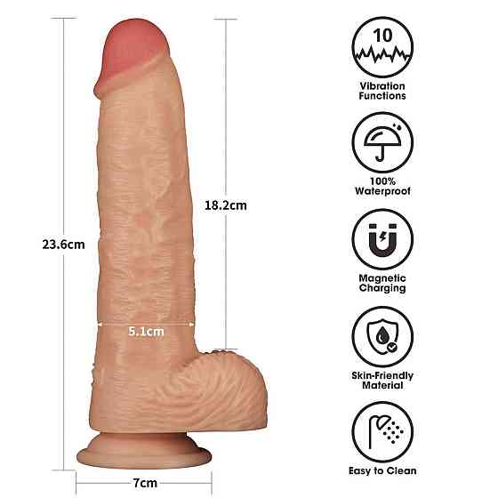 Реалістичний вібратор — Vibrating Power Basics Cock 9.5" Sex Aura Київ