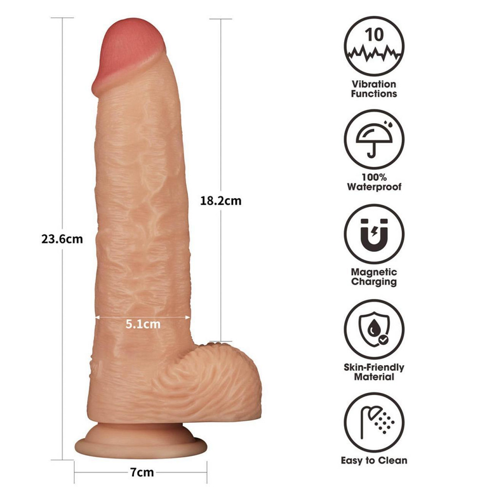 Реалистичный вибратор - Vibrating Power Basics Cock 9.5