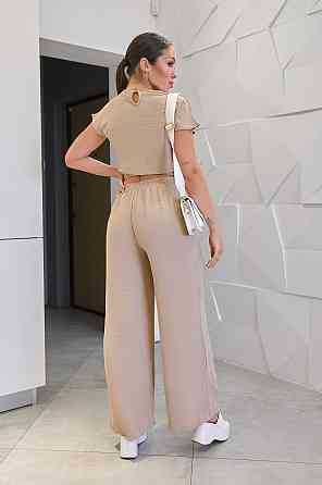 Літній жіночий костюм із жатки "Oasis" оптом | Норма Бежевий, 46-48 Київ