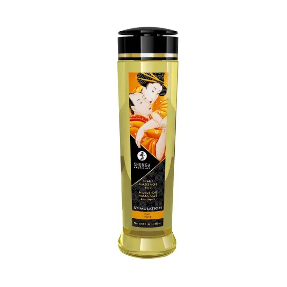 Масажна олія Shunga Stimulation  – Peach (240 мл)  натуральна зволожувальна Львів