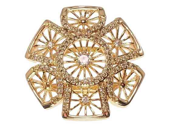 Каблучка Xuping Позолота 18K «Ажурна квітка з цирконієм» (089570) р.17 ТМ XUPING Київ