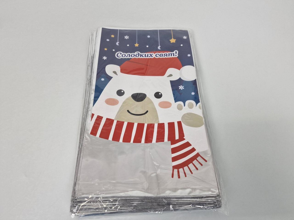 Подарункова упаковка з новорічним малюнком (20*35) No11 Ведмідь (100 шт.) Харків - фото 1