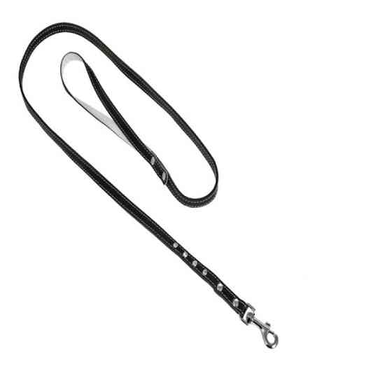 7891 Повідець 10мм "ПЕРЛАМУТР" шкіряний подвійний 2-х лицьовій прикрашений стразами Золотий Вінниця