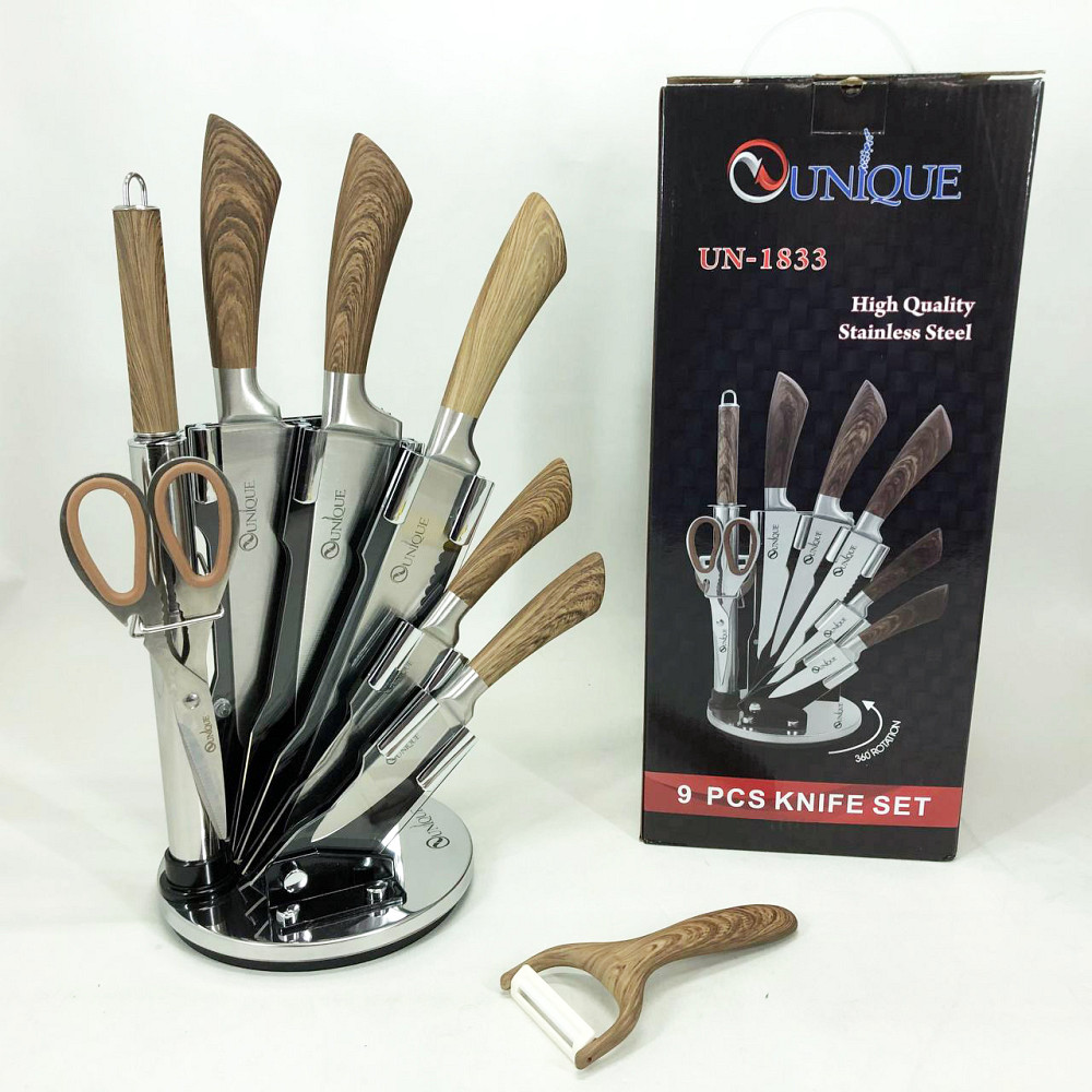 Професиональный кухонный набор ножей UNIQUE, Набор металлических ножей, Качественные ножи для дома QB-89 Львов - изображение 5
