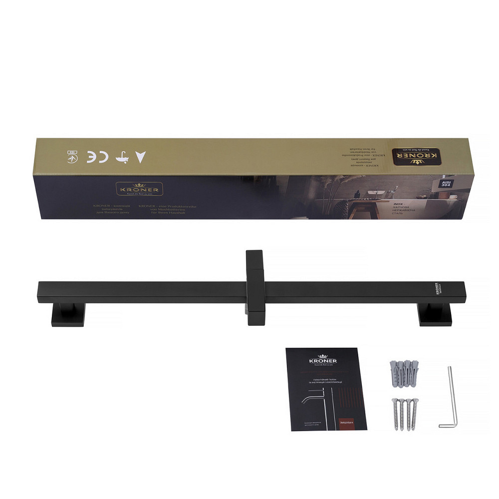 Набор смесителей Kroner Edelstahl Kubus - SCH060 + смеситель Edelstahl Kubus - SCH010 + штанга для душа Киев - изображение 8