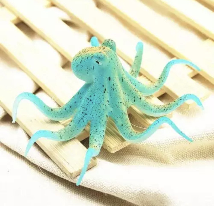 Восьминіг для акваріума силіконовий та люмінісцентний 10 на 5 см синій Київ - фото 2