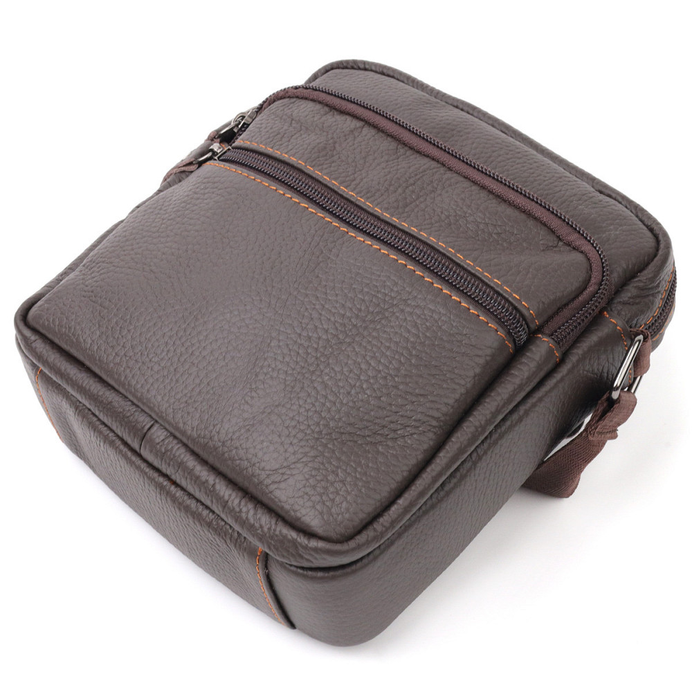 Сумка мужская кожаная Коричневая (Vintage) Киев - изображение 9