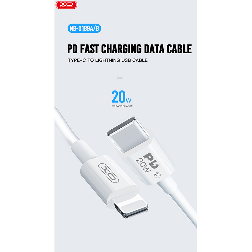 Кабель XO Type-C to Lightning 20W 1м білий Львів - фото 3