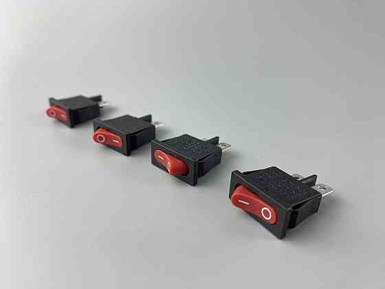 Перемикач клавішний червоний, ON-OFF, 9.5 ммх21мм, 2 ніжки Мукачево