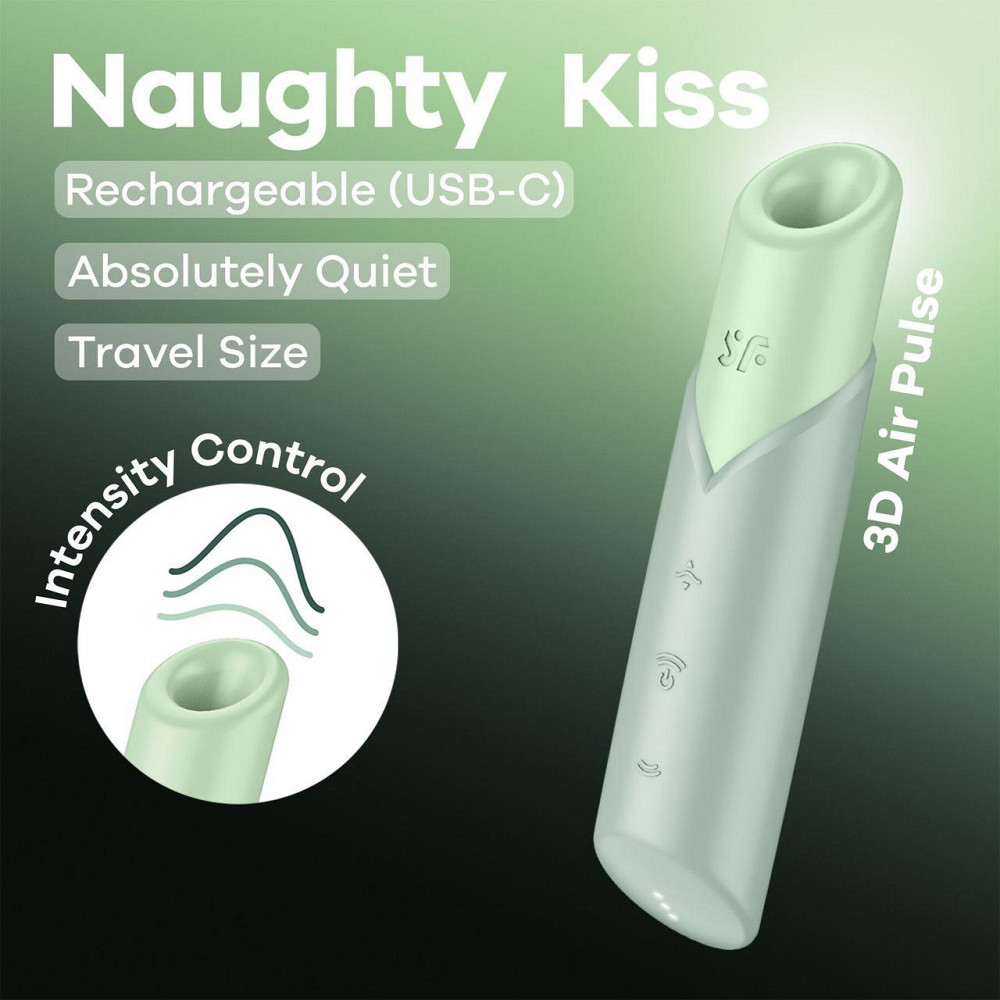 Вакуумний стимулятор Satisfyer Naughty Kiss, магнітна технологія 3D Air Pulse, 30 режимів роботи Sex Aura Київ - фото 6