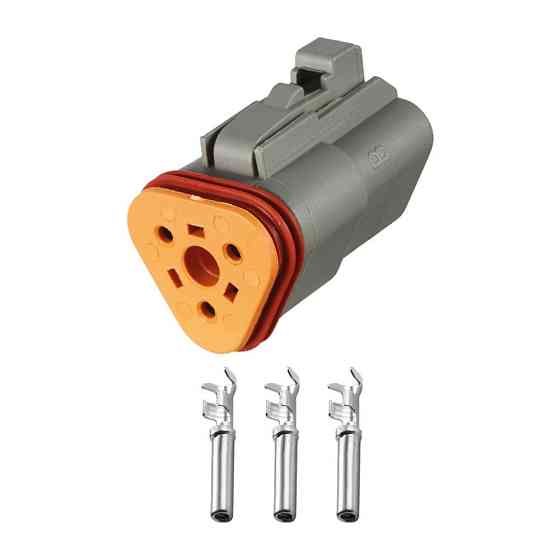 Роз'єм конектор 3-кон., Спецтехника, DT06-3S, DT06-3S-E004, DEUTSCH Америка, Британия, CAT, JCB, MAN 40621 Київ