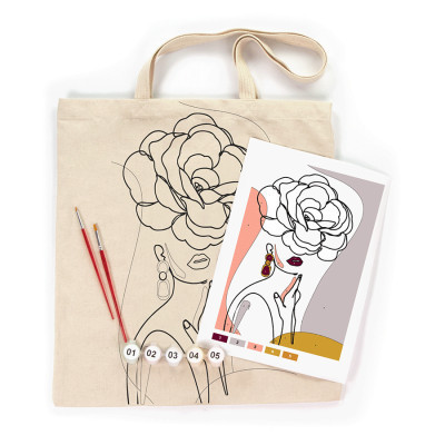 Набор для творчества Rosa Talent раскраска-экосумка, Floral Girl А3 38х42см (4823098541202) Винница - изображение 1