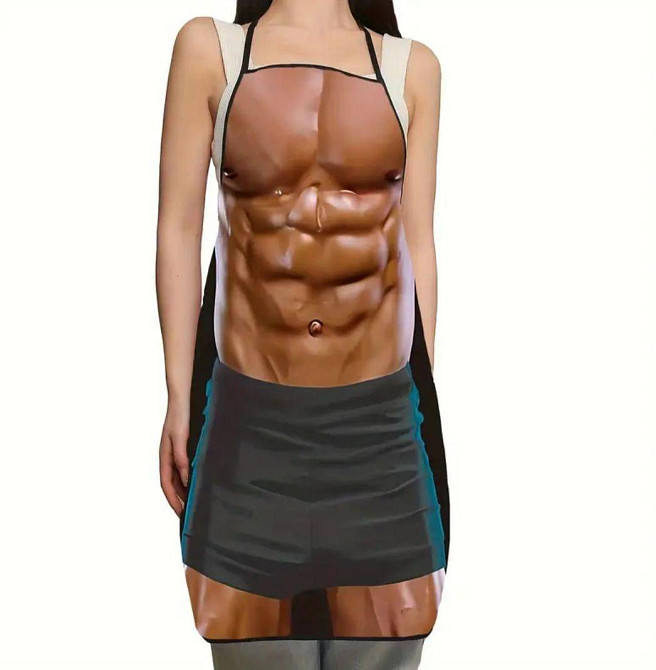 Фартух з приколом чоловічий кухонний з торсом і пресом для гриля та мангалу Київ - фото 8