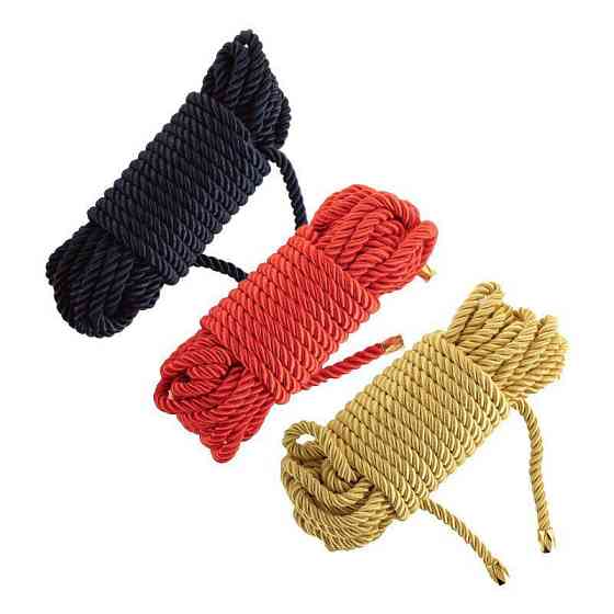 Веревка для шибари LOCKINK SEVANDA Shibari Pratice Rope, черная, 8 м, нейлон+хлопок Sex Aura Киев