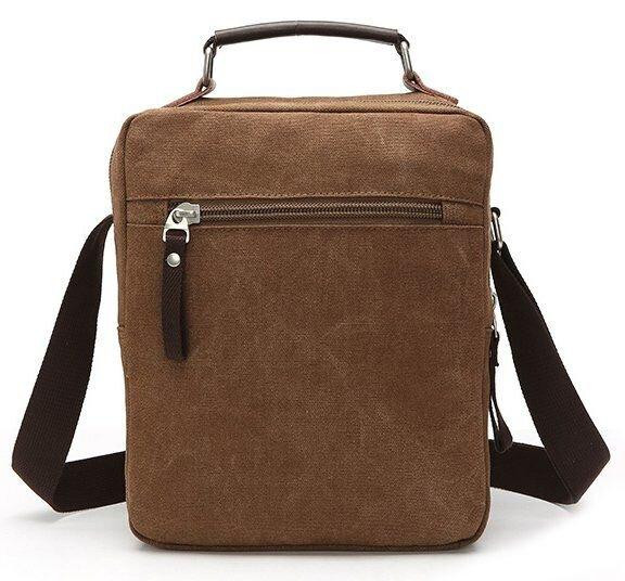 Сумка вертикальная текстильная Коричневая (Vintage) Киев - изображение 2