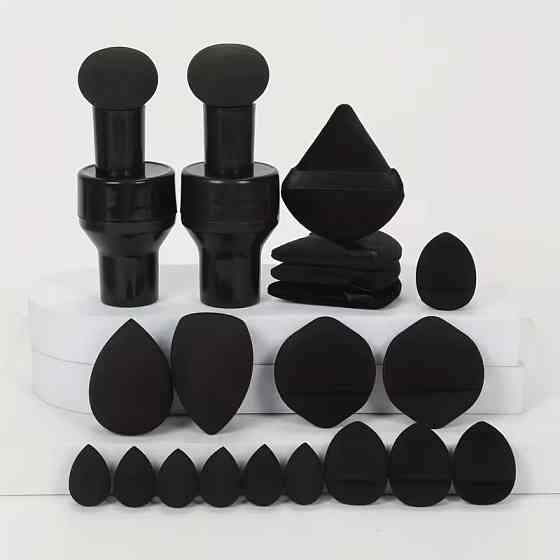 Комплект спонжиков 20 шт набор для нанесения косметики макияжа бьюти блендер цвет коричневый Кам'янець-Подільський