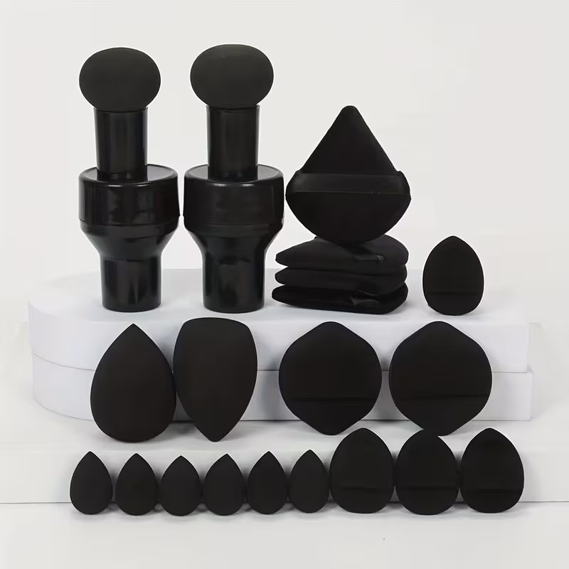 Комплект спонжиков 20 шт набор для нанесения косметики макияжа бьюти блендер цвет коричневый Кам'янець-Подільський - фото 1