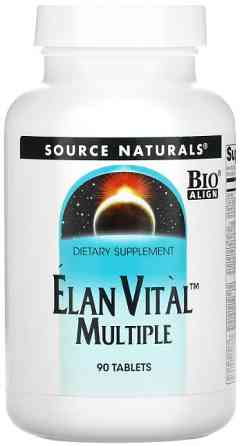Мультивітаміни Source Naturals Вітаміни та мінерали Elan Vital Multiple 90 таблеток Київ