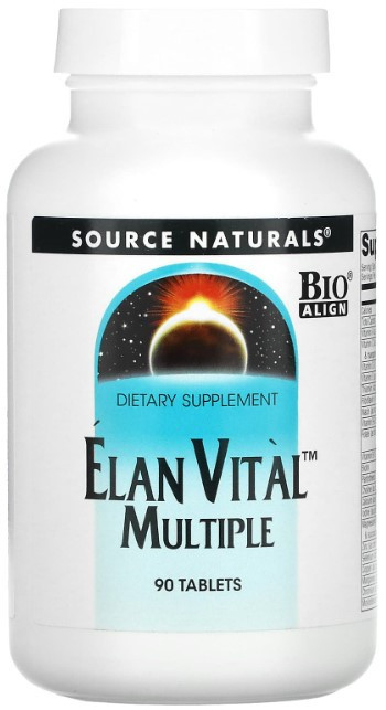Мультивітаміни Source Naturals Вітаміни та мінерали Elan Vital Multiple 90 таблеток Київ - фото 1