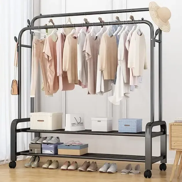 Стойка-вешалка для одежды и обуви двойная Multipurpose Hanger 96х44х162см Коломия - фото 4