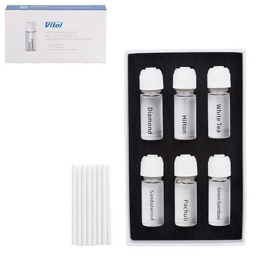 Набор из 6 ароматов для ультразвукового автомобильного освежителя Vitol White Харьков - изображение 1