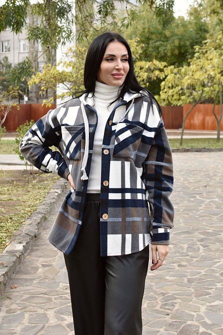 Жіноча тепла флісова сорочка "Delta" оптом | Норма 46-48, Шоколадний Київ - фото 4