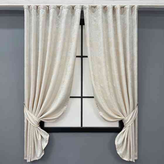 Комплект коротких штор VR-Textil Жакард Sultan YL № 1763ш Молочний 130х170 см 2 шт (35-0461) Київ