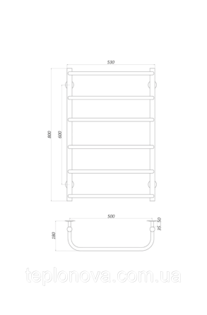 Полотенцесушитель Нержавейка UNIO 800x530-6 Лесенка Скоба Черновцы