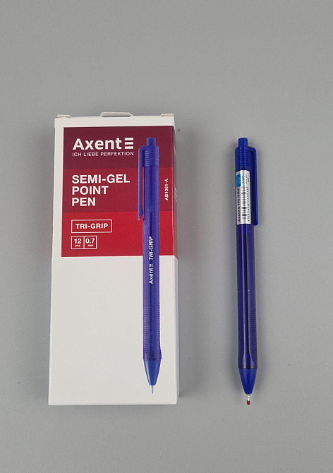 Ручка кулькова автоматична "AXENT Tri-Gripr 1081" СИНЯЯ (12 шт.) Харків - фото 1