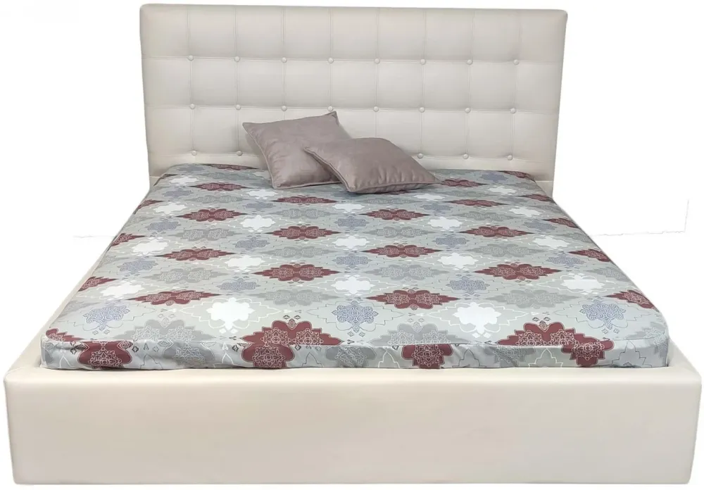 Кровать BNB Britania Premium 120 х 200 см С дополнительной металлической цельносварной рамой Экокожа Бежевый Киев - изображение 2