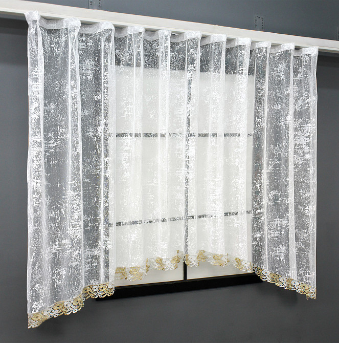 Кухонна арка з макраме VR-Textil № 000к жакард "Мрамор Al-1" білий 300х150 см (51-220) Київ - фото 2