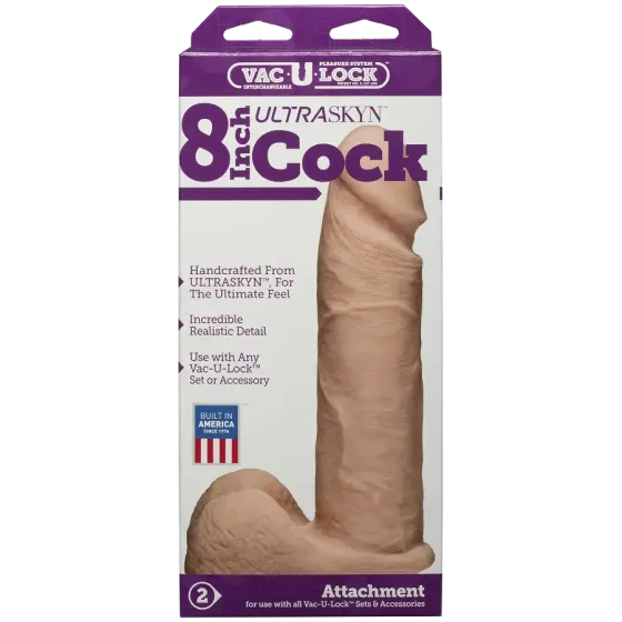 Фалоімітатор Doc Johnson Vac-U-Lock - 8 Inch ULTRASKYN Cock White, діаметр 5,1 см Львів