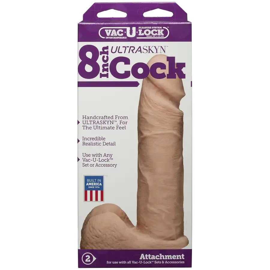 Фалоімітатор Doc Johnson Vac-U-Lock - 8 Inch ULTRASKYN Cock White, діаметр 5,1 см Львів - фото 5