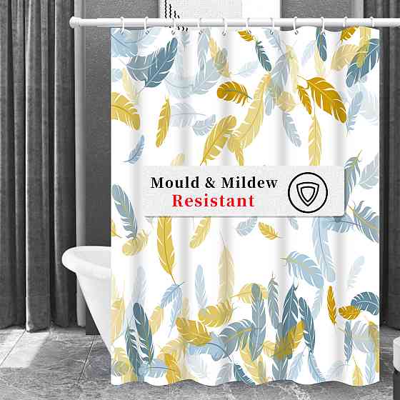 Шторка для ванны из полиэстера водонепроницаемая Bathlux 180x180 см с кольцами, занавеска для ванной комнаты Каменец-Подольский