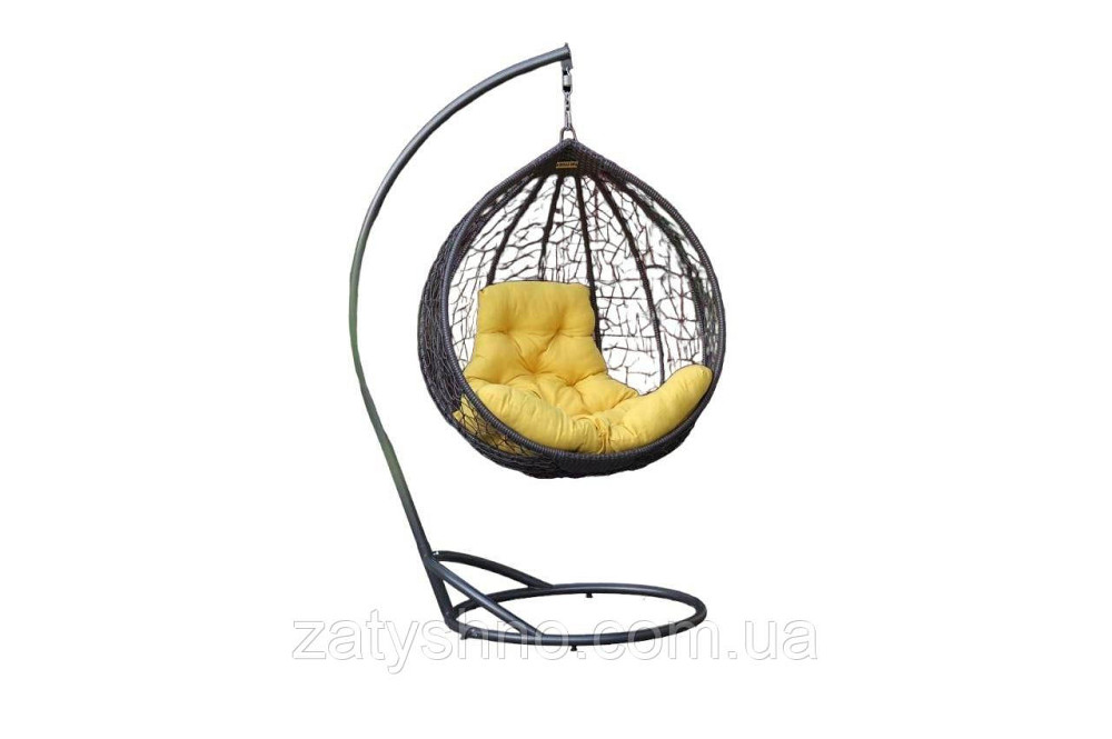 Крісло Кокон із ротанга підвісне з подушкою Київ - фото 1