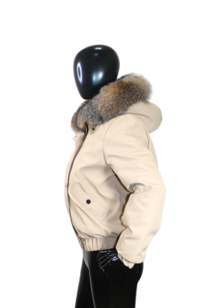 Бомбер жіночий з хутром блюфрост Бежевий 42 Харків