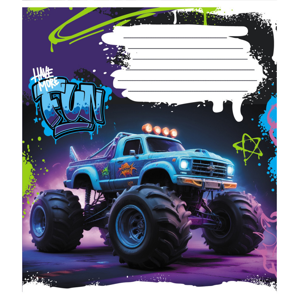 Зошит учнівський "Монстер трак" 024-550238K-4 в клітинку, 24 аркуші Вінниця - фото 1